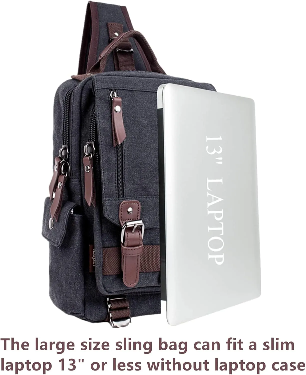 Leaper Retro Crossbody Bag Sling Bag Canvas Messenger Bag for Men Women Shoulder Bag Crossbody Handbags Satchel Travel Bag