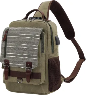Leaper Retro Crossbody Bag Sling Bag Canvas Messenger Bag for Men Women Shoulder Bag Crossbody Handbags Satchel Travel Bag