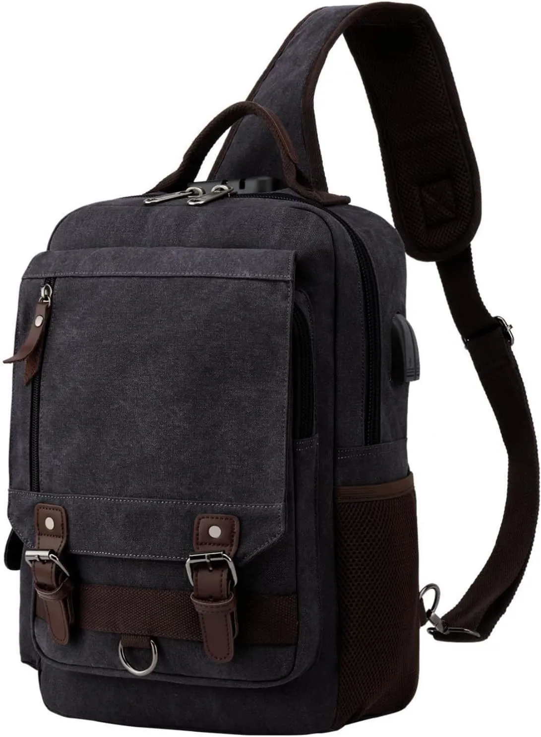 Leaper Retro Crossbody Bag Sling Bag Canvas Messenger Bag for Men Women Shoulder Bag Crossbody Handbags Satchel Travel Bag