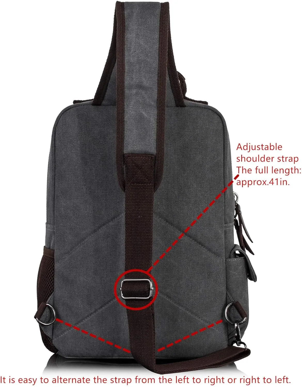 Leaper Retro Crossbody Bag Sling Bag Canvas Messenger Bag for Men Women Shoulder Bag Crossbody Handbags Satchel Travel Bag