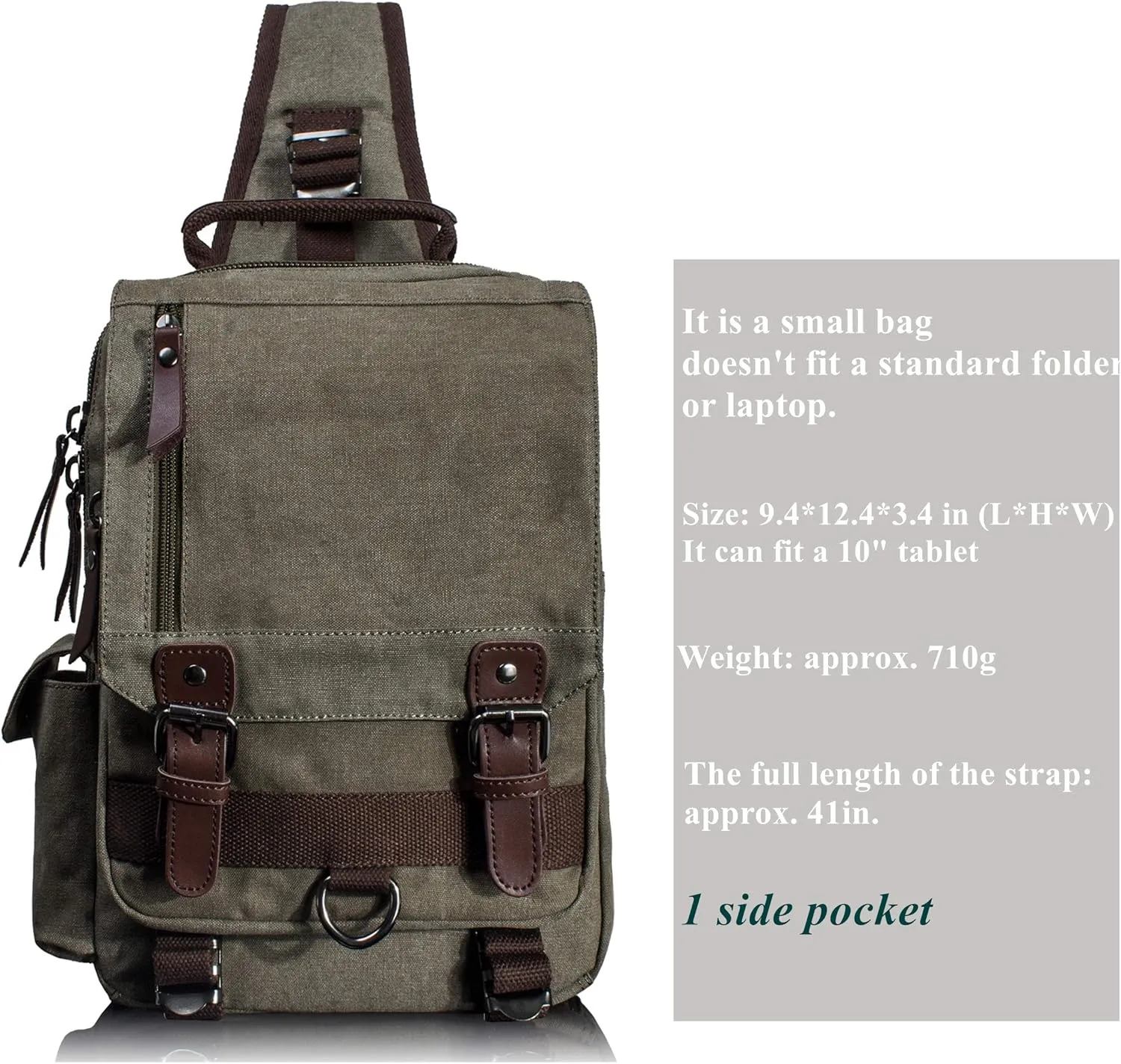 Leaper Retro Crossbody Bag Sling Bag Canvas Messenger Bag for Men Women Shoulder Bag Crossbody Handbags Satchel Travel Bag