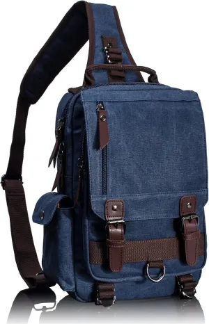 Leaper Retro Crossbody Bag Sling Bag Canvas Messenger Bag for Men Women Shoulder Bag Crossbody Handbags Satchel Travel Bag