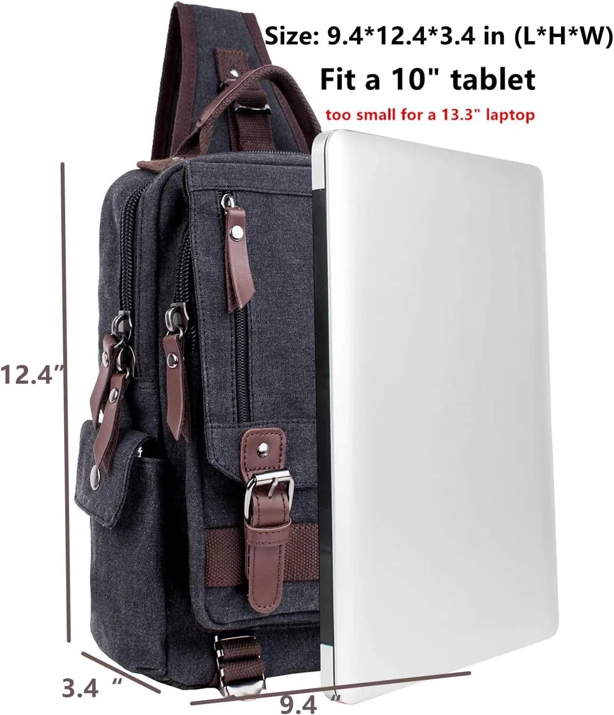 Leaper Retro Crossbody Bag Sling Bag Canvas Messenger Bag for Men Women Shoulder Bag Crossbody Handbags Satchel Travel Bag
