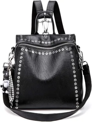 Leather Backpack Purse for Women, Womens Backpack Travel Backpack Convertible Fashion Backpack Handbags Ladies Shoulder Bags Multipurpose Design for Work College