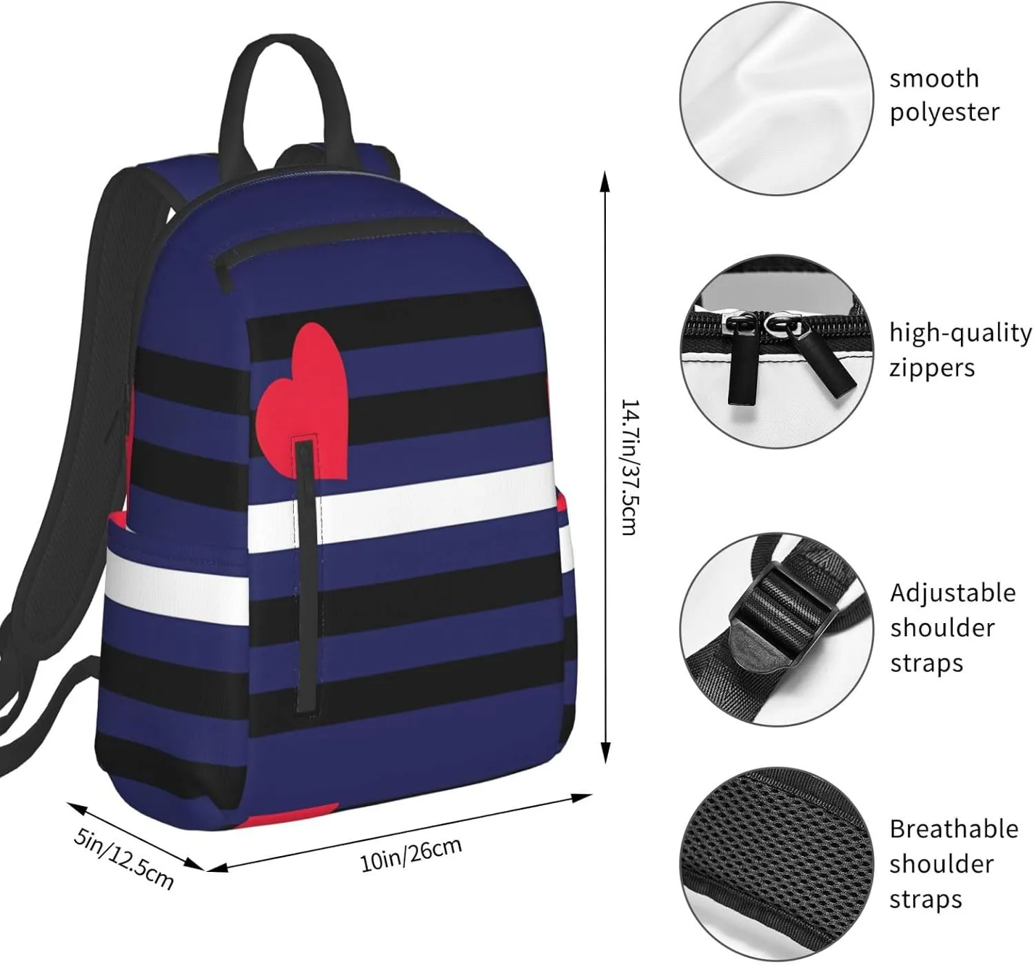 Leather Pride Flag Travel Laptop Backpack Casual Backpacks Double Shoulder Daypack Notebook Rucksack Work Bags Sports Bag for Gym Hiking Camping Beach