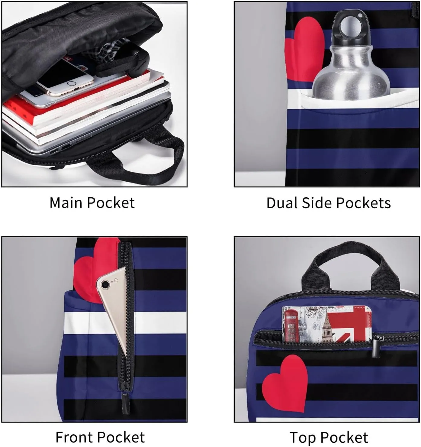 Leather Pride Flag Travel Laptop Backpack Casual Backpacks Double Shoulder Daypack Notebook Rucksack Work Bags Sports Bag for Gym Hiking Camping Beach