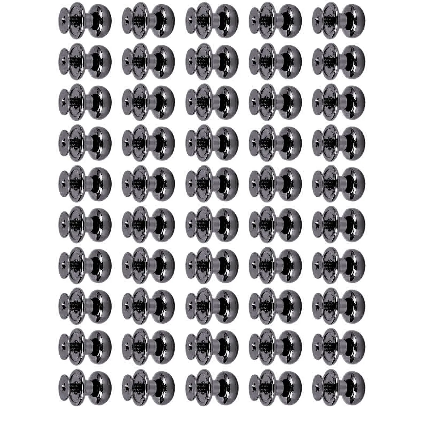 Leather Rivets Kit,Small Screws for Handbags,Ball Head Riveter, Zinc Alloy Riveter, High Hardness Rivel 50 Games for Backpacks(Gray)
