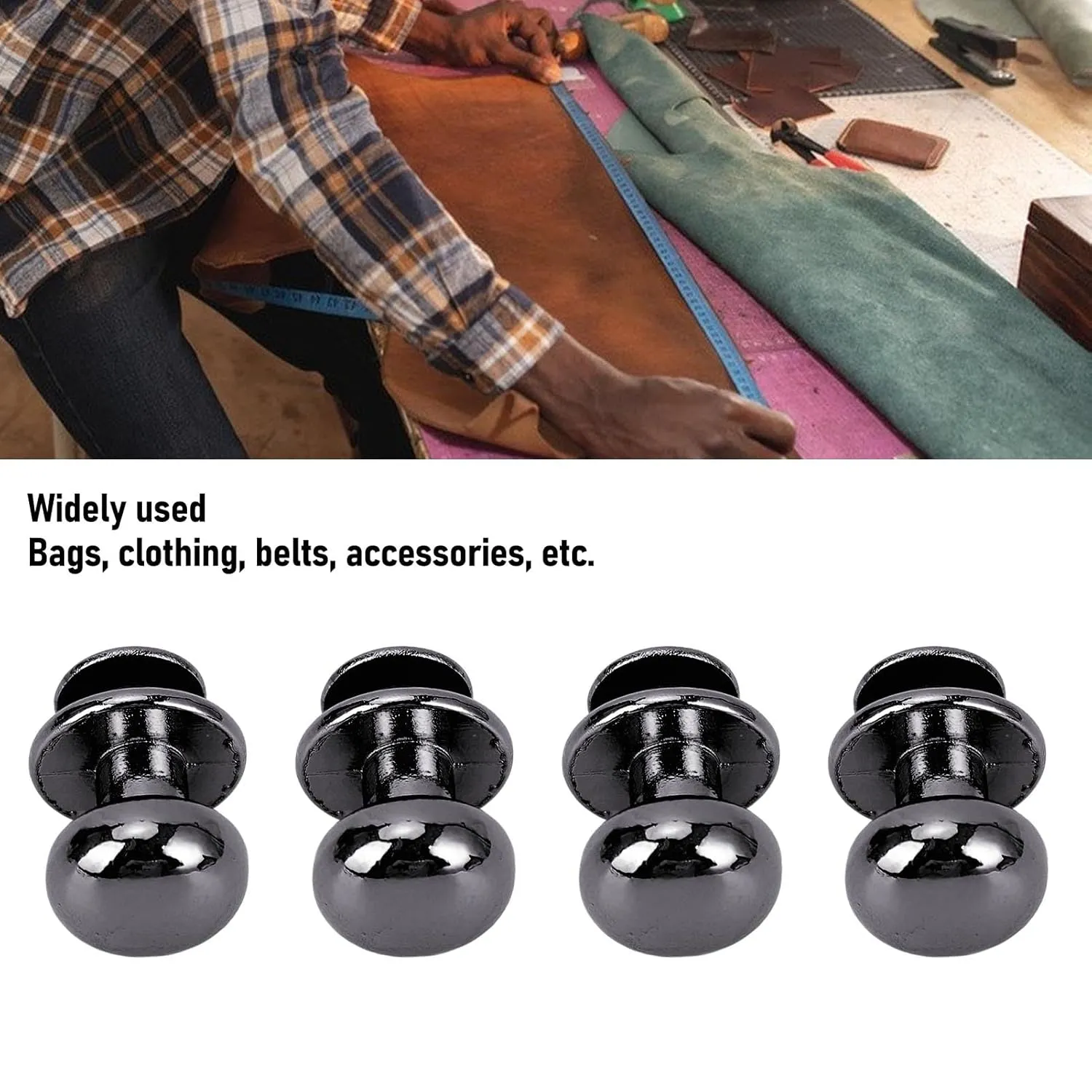 Leather Rivets Kit,Small Screws for Handbags,Ball Head Riveter, Zinc Alloy Riveter, High Hardness Rivel 50 Games for Backpacks(Gray)