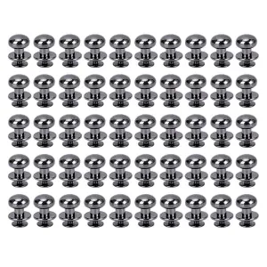 Leather Rivets Kit,Small Screws for Handbags,Ball Head Riveter, Zinc Alloy Riveter, High Hardness Rivel 50 Games for Backpacks(Gray)
