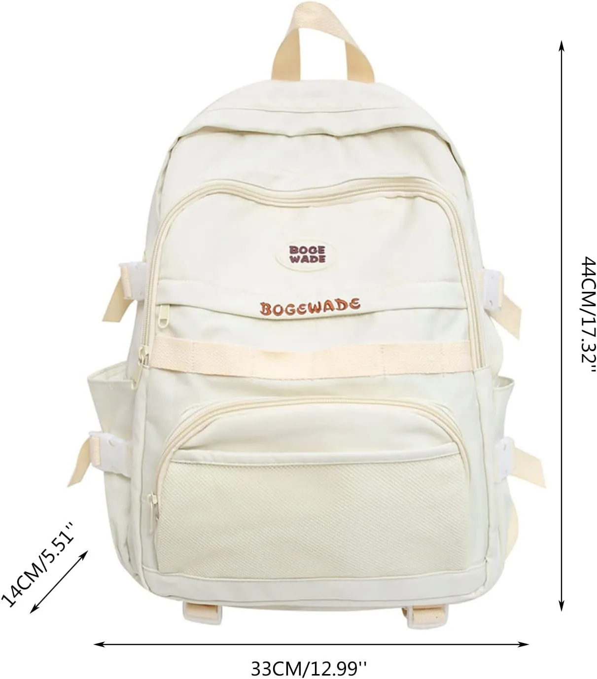 Leather Travel Backpack for Women Casual Daypack with Anti-Theft Back Pocket Fashion Bags for Travel Work Gift(Beige)