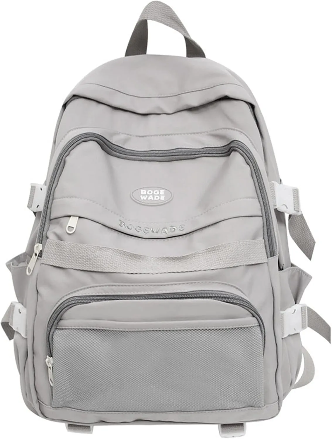 Leather Travel Backpack for Women Casual Daypack with Anti-Theft Back Pocket Fashion Bags for Travel Work Gift(Grey)