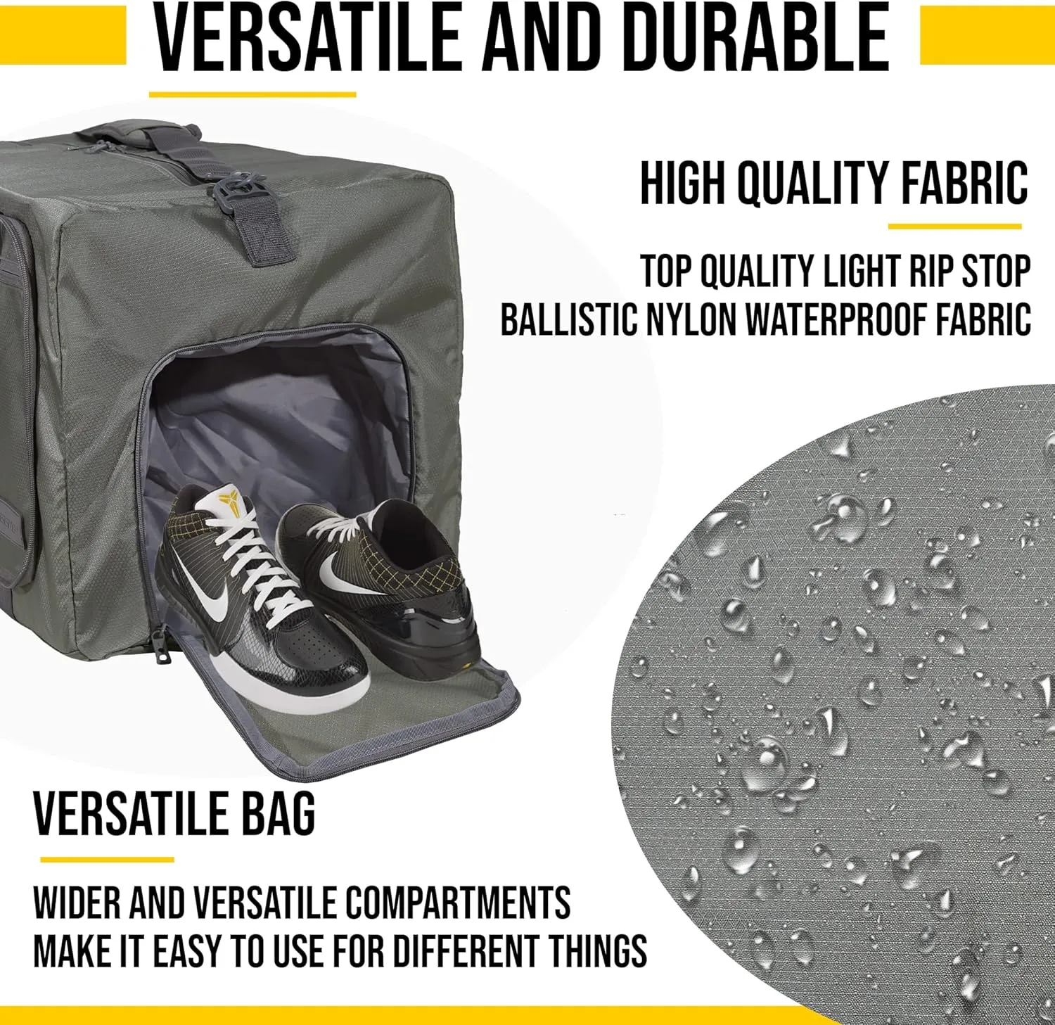 LEGEND 80L Foldable Duffle Bag for Travel - Packable Duffle Bags w/Shoe Compartment - Tear Resistant Collapsible Duffel Bags for Traveling - Lightweight Folding Duffel Bag for Men & Women -Army Green