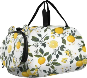 Lemon Kids Overnight Sports Duffel Bags with Shoe Compartment & Wet Pocket Travel Sport Gym Bag for Girls Boys