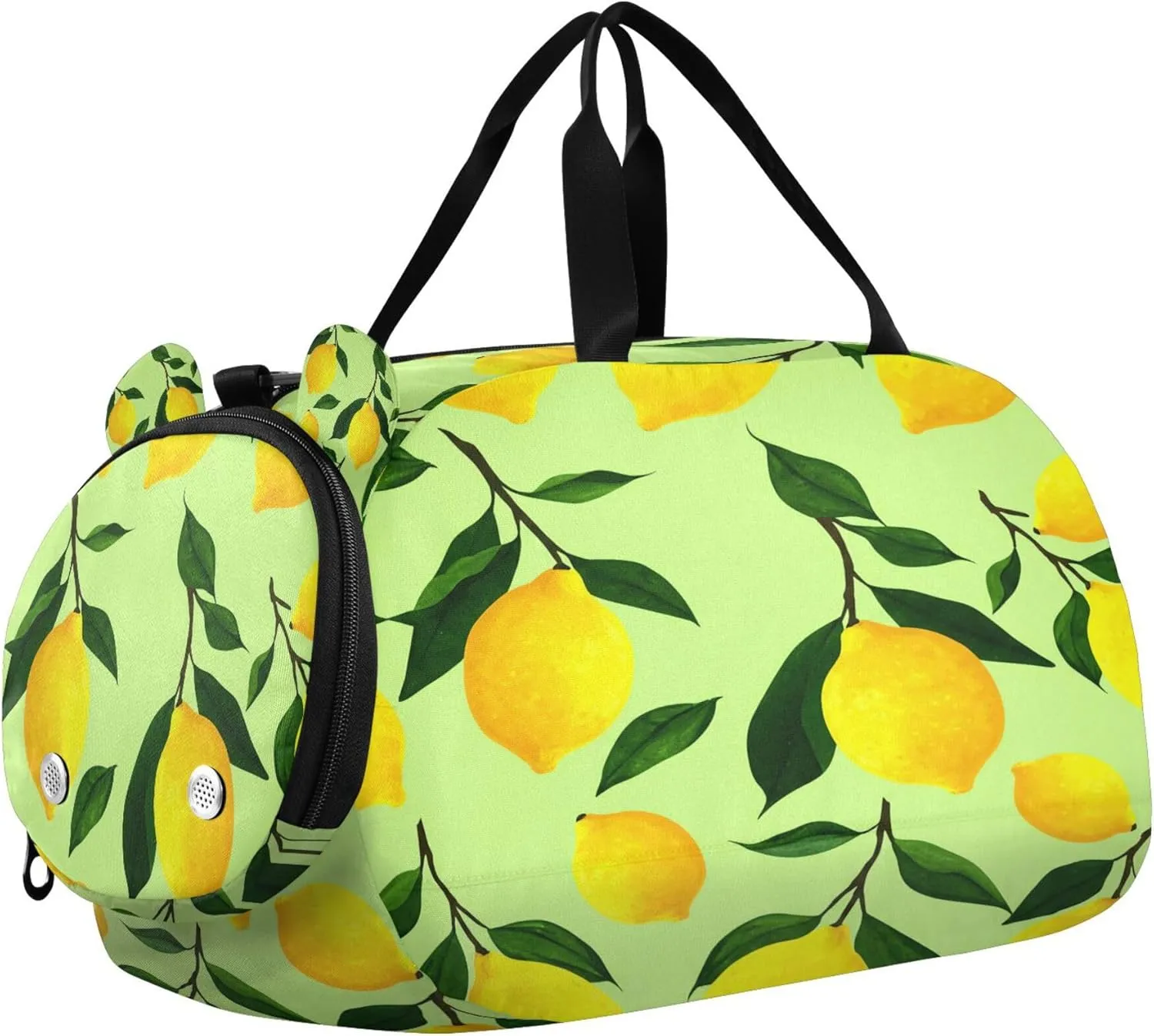 Lemons Kids Overnight Sports Duffel Bags with Shoe Compartment & Wet Pocket Travel Sport Gym Bag for Girls Boys