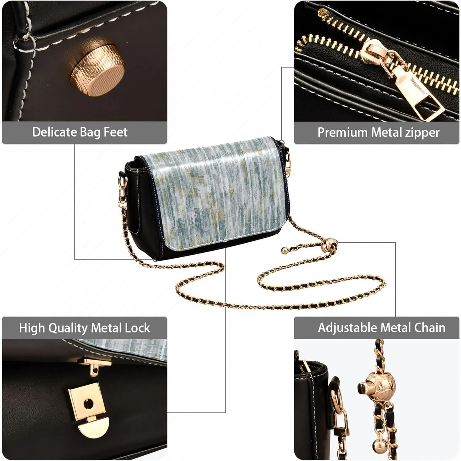 Leopard Jaguar Print Pink PU Leather Shoulder Bag Waterproof Women Crossbody Bag Purses Trendy Purse with Chain Strap