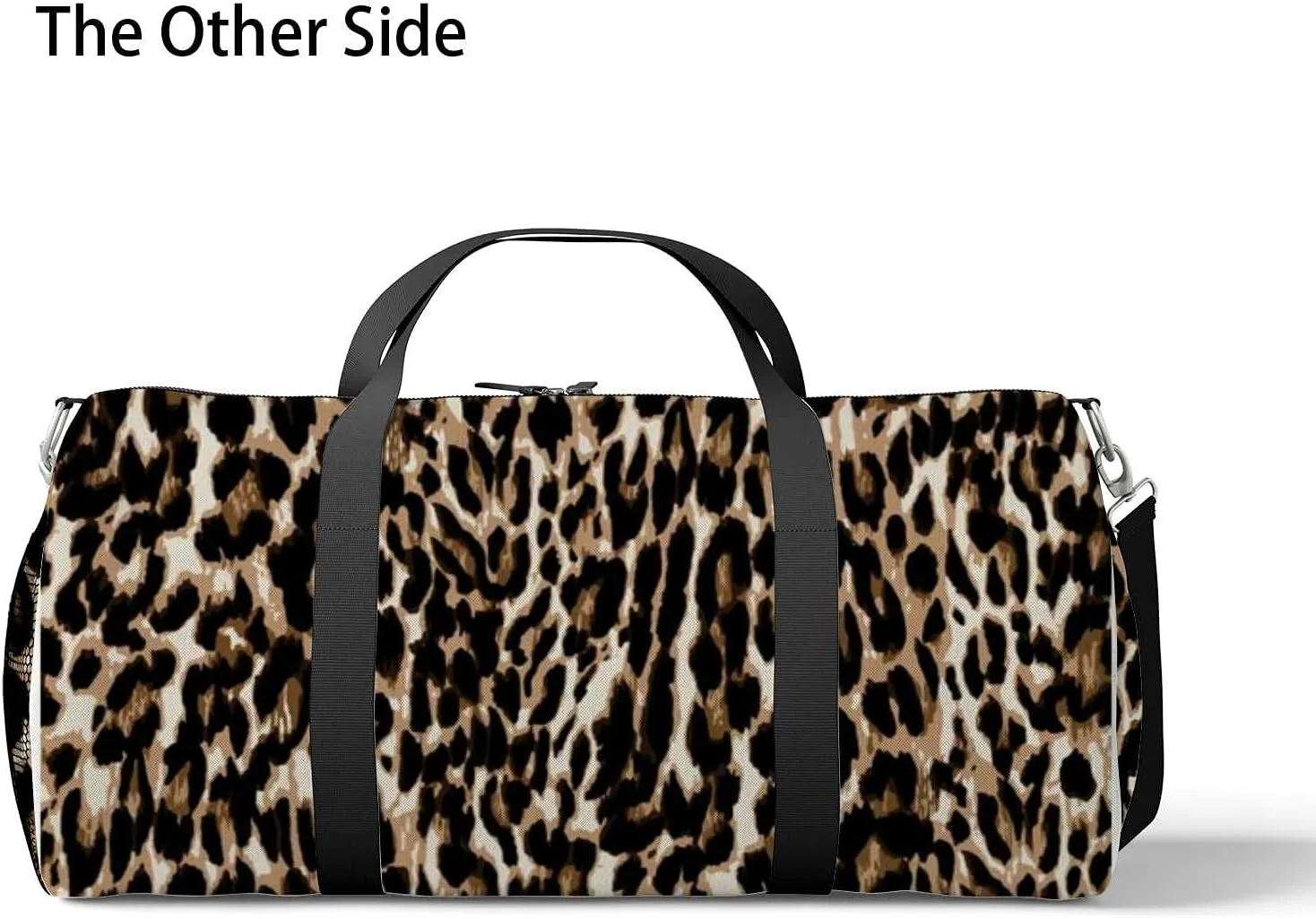 Leopard Sports Duffel Bag Travel Gym Tote Bags Lightweight Durable Shoulder Strap Waterproof Polyester Outside Mesh Pocket Overnight Trip Duffel Bag for Women Men