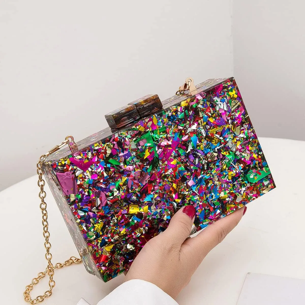 LETODE Acrylic Clutch Bags Purse Perspex Bag Handbags for Women