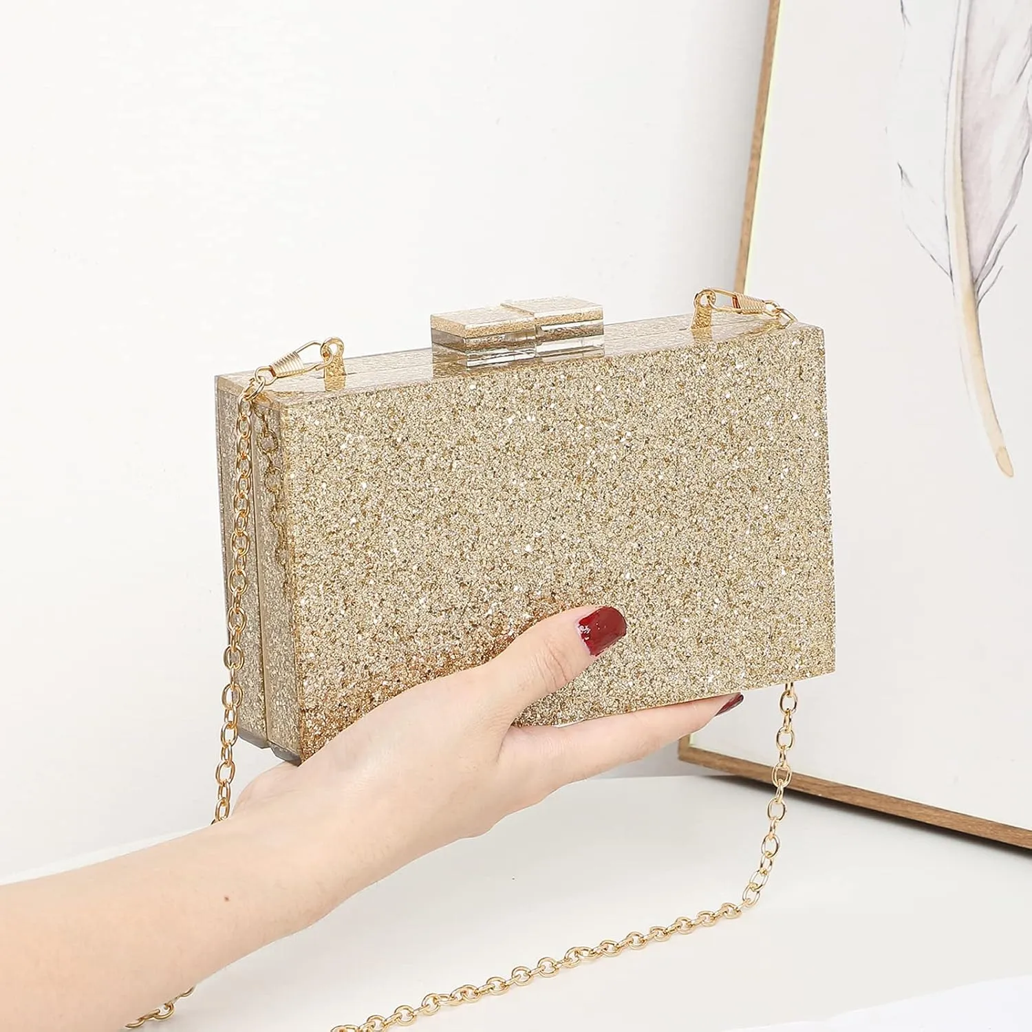 LETODE Acrylic Clutch Bags Purse Perspex Bag Handbags for Women