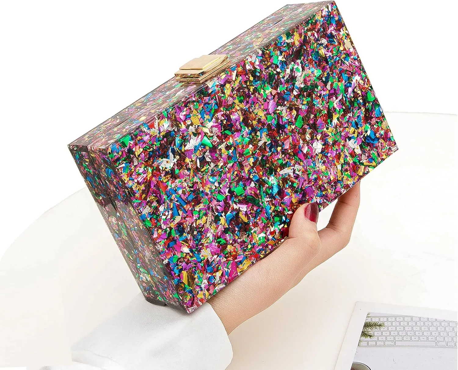 LETODE Acrylic Clutch Bags Purse Perspex Bag Handbags for Women