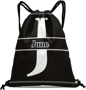Letter J Drawstring Sackpack Gym Yoga Sport Backpack Bag Waterproof Storage Bags for Women Men