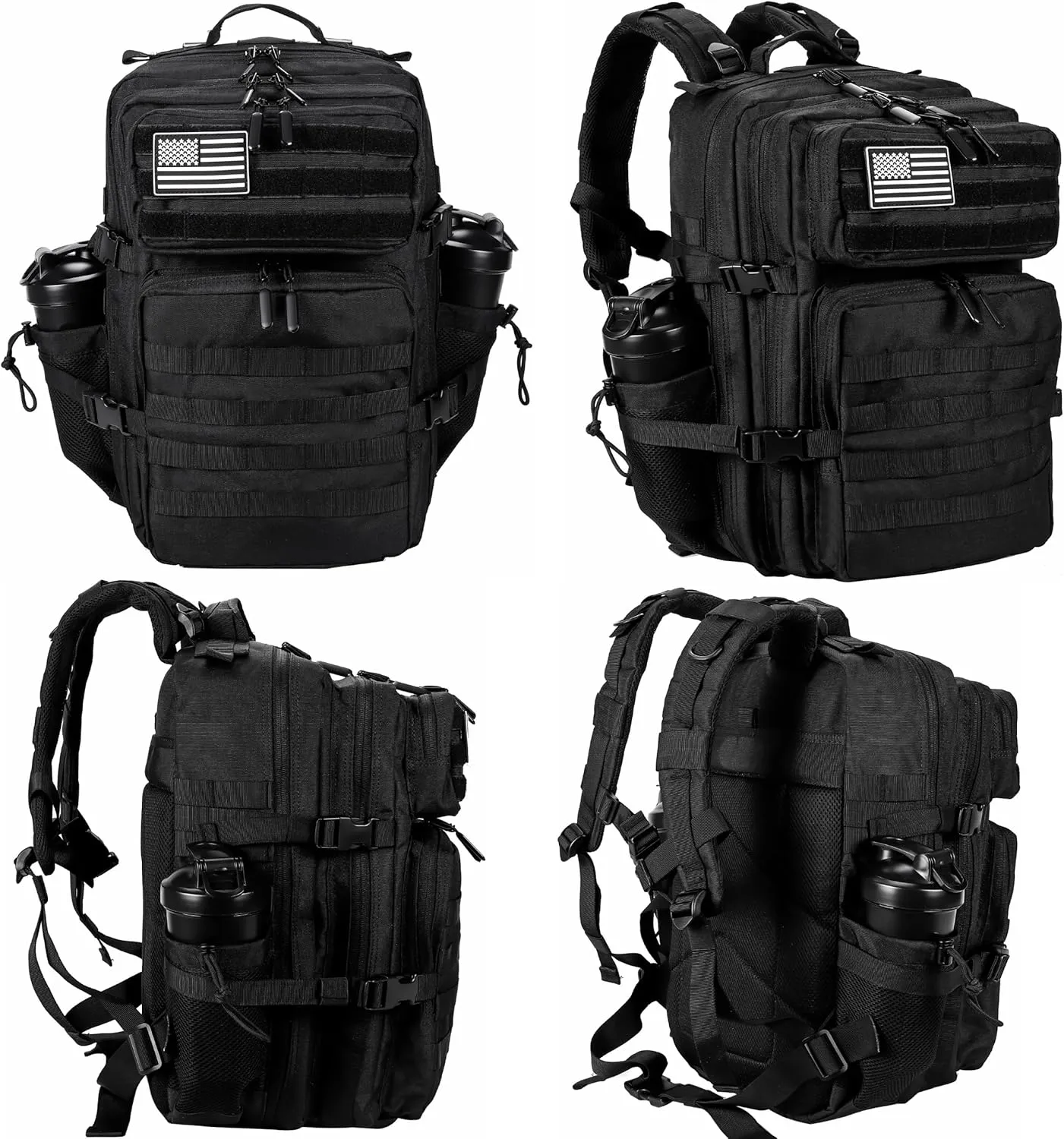 LHI Military Tactical Backpack for Men and Women 45L Army 3 Days Assault Pack Bag Large Rucksack with Molle System
