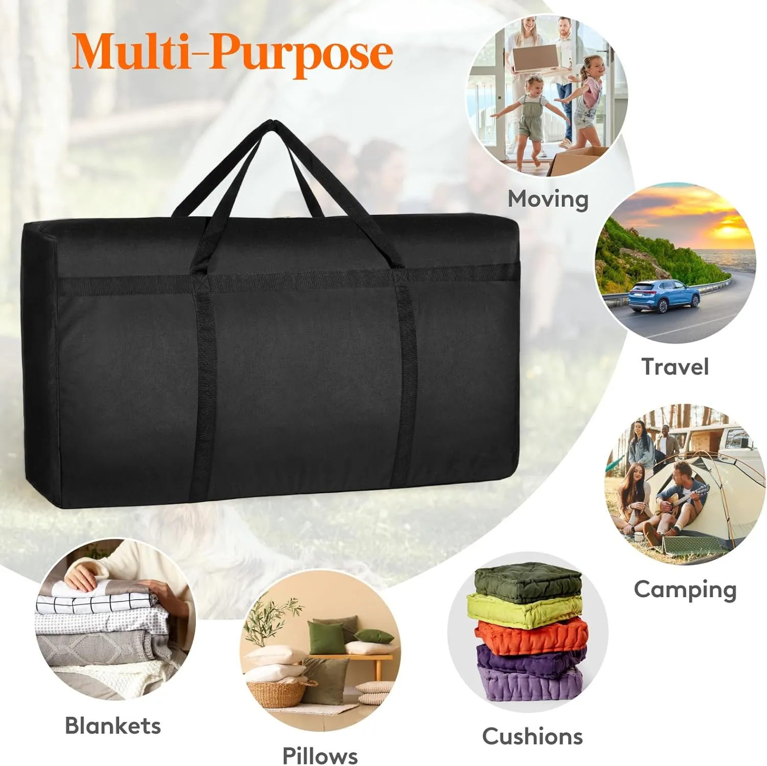 Lifewit 120L Ertra Large Storage Duffle Bag for Traveling, Folable Moving Bags with Zippers and Handles, Heavy Duty Storage Bags Big Totes for Travel, Camping, Storage Bins with Lids for Luggage