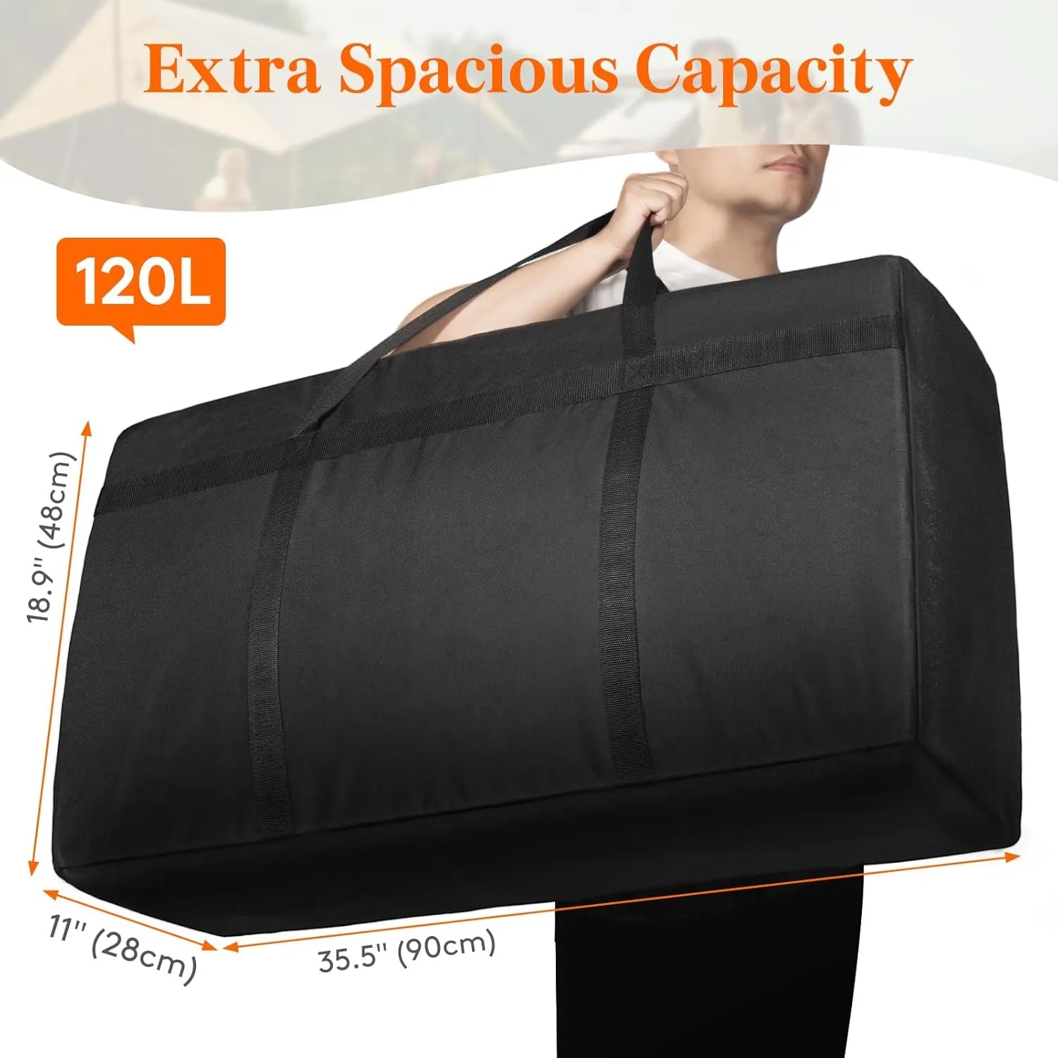 Lifewit 120L Ertra Large Storage Duffle Bag for Traveling, Folable Moving Bags with Zippers and Handles, Heavy Duty Storage Bags Big Totes for Travel, Camping, Storage Bins with Lids for Luggage