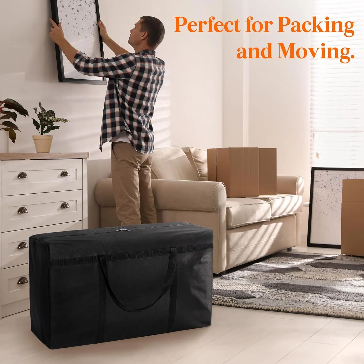 Lifewit 120L Ertra Large Storage Duffle Bag for Traveling, Folable Moving Bags with Zippers and Handles, Heavy Duty Storage Bags Big Totes for Travel, Camping, Storage Bins with Lids for Luggage