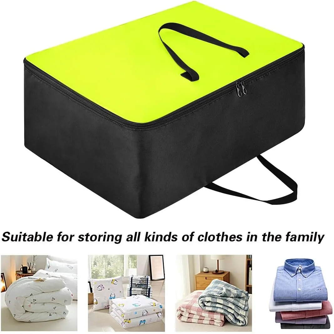 Light Lime Storage Bags, 27.5x19.7x11 In, Garment Storage Organizer Travel Cargo Duffel Bags Zippered Storage Bags for Moving Essential