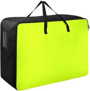 Light Lime Storage Bags, 27.5x19.7x11 In, Garment Storage Organizer Travel Cargo Duffel Bags Zippered Storage Bags for Moving Essential