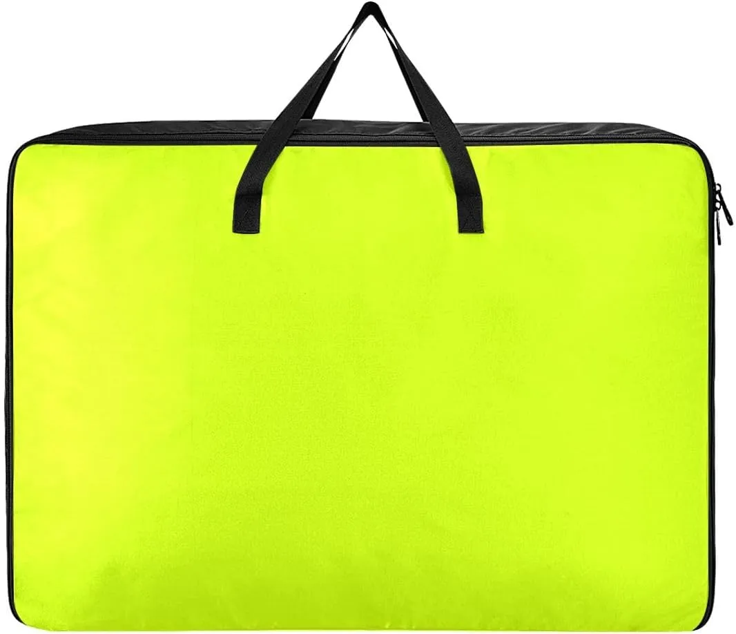 Light Lime Storage Bags, 27.5x19.7x11 In, Garment Storage Organizer Travel Cargo Duffel Bags Zippered Storage Bags for Moving Essential