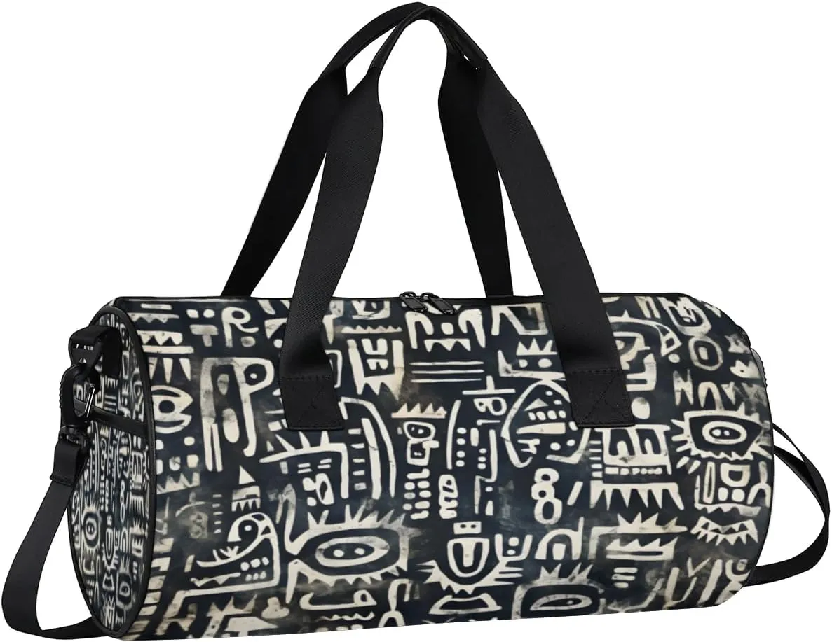 Lightweight Travel Duffle Bag Abstract Ethnic Pattern Gym Bag for Women Men Stylish Small Duffle Bag for Fitness Yoga Travel Overnight Sport