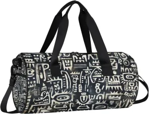 Lightweight Travel Duffle Bag Abstract Ethnic Pattern Gym Bag for Women Men Stylish Small Duffle Bag for Fitness Yoga Travel Overnight Sport