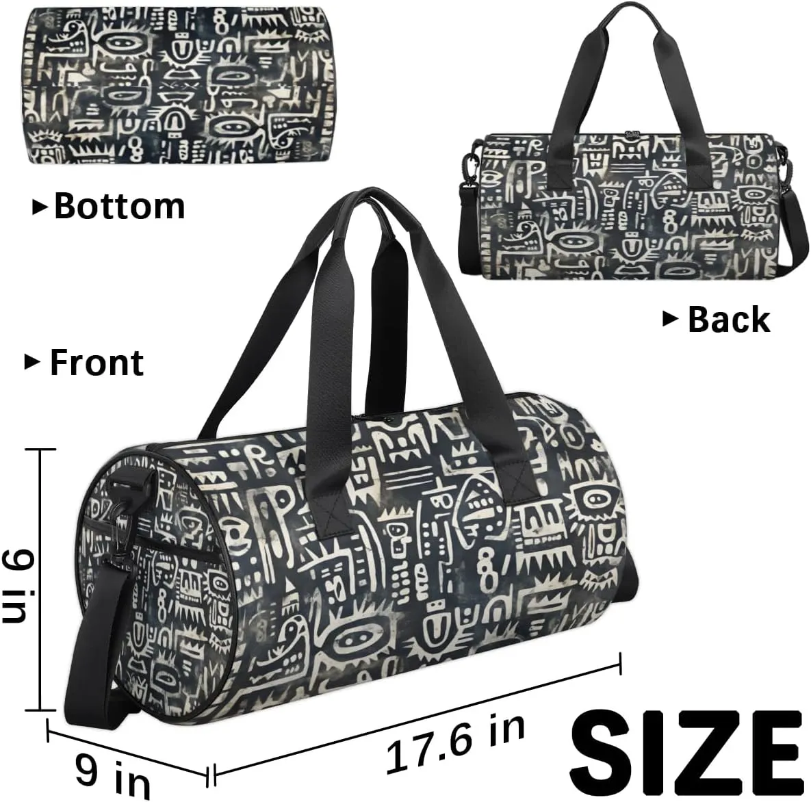 Lightweight Travel Duffle Bag Abstract Ethnic Pattern Gym Bag for Women Men Stylish Small Duffle Bag for Fitness Yoga Travel Overnight Sport