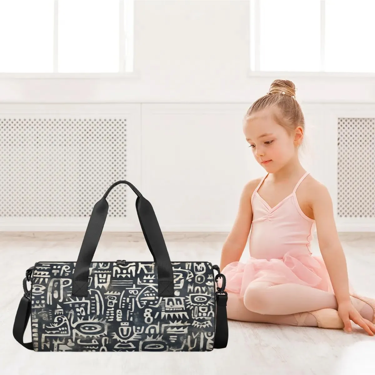 Lightweight Travel Duffle Bag Abstract Ethnic Pattern Gym Bag for Women Men Stylish Small Duffle Bag for Fitness Yoga Travel Overnight Sport