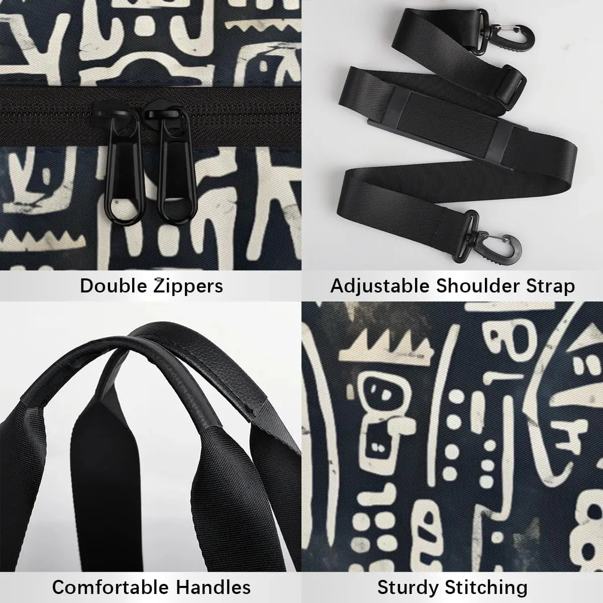 Lightweight Travel Duffle Bag Abstract Ethnic Pattern Gym Bag for Women Men Stylish Small Duffle Bag for Fitness Yoga Travel Overnight Sport