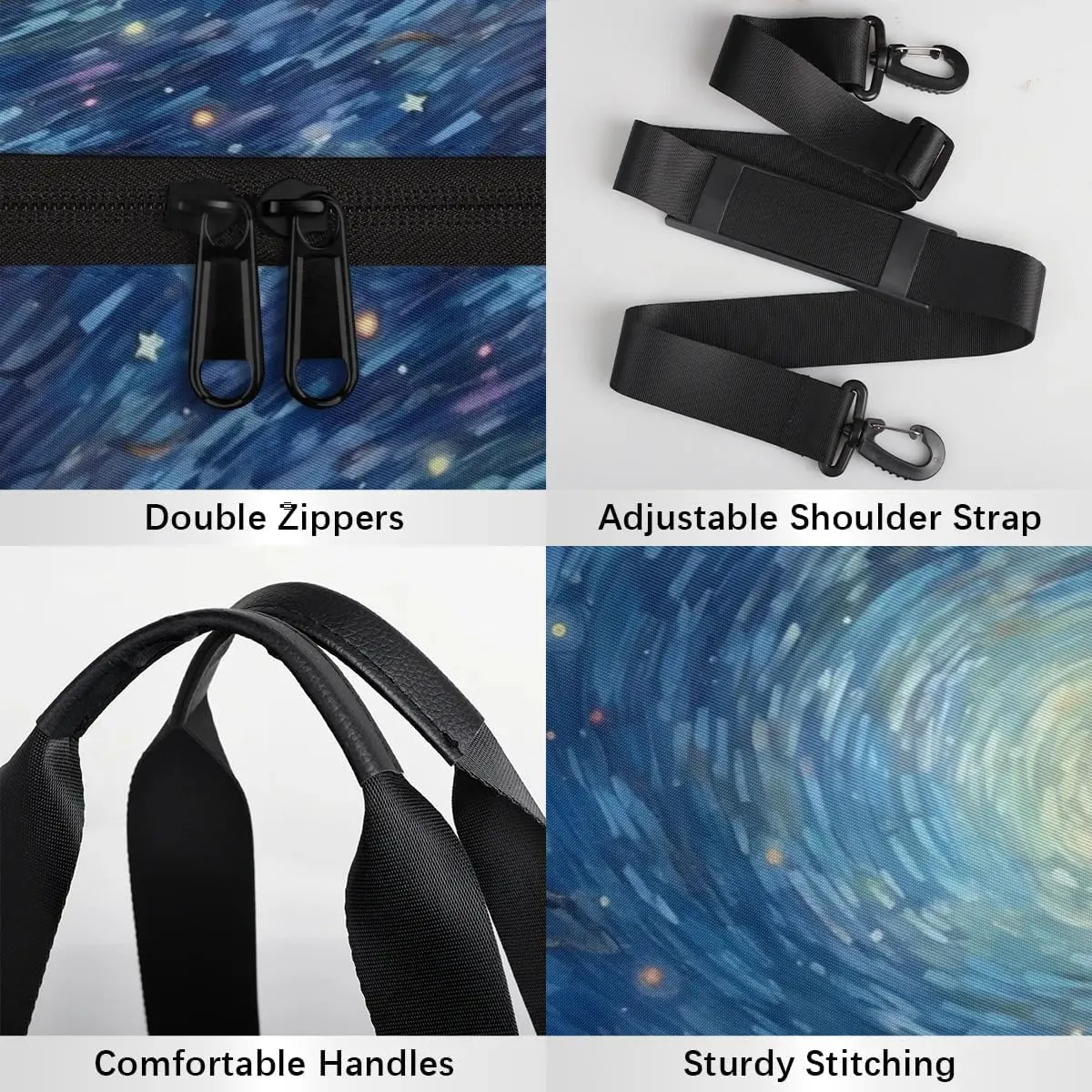 Lightweight Travel Duffle Bag Abstract Night Sky Gym Bag for Women Men Stylish Small Duffle Bag for Fitness Yoga Travel Overnight Sport