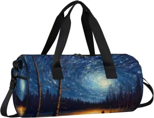 Lightweight Travel Duffle Bag Abstract Night Sky Gym Bag for Women Men Stylish Small Duffle Bag for Fitness Yoga Travel Overnight Sport