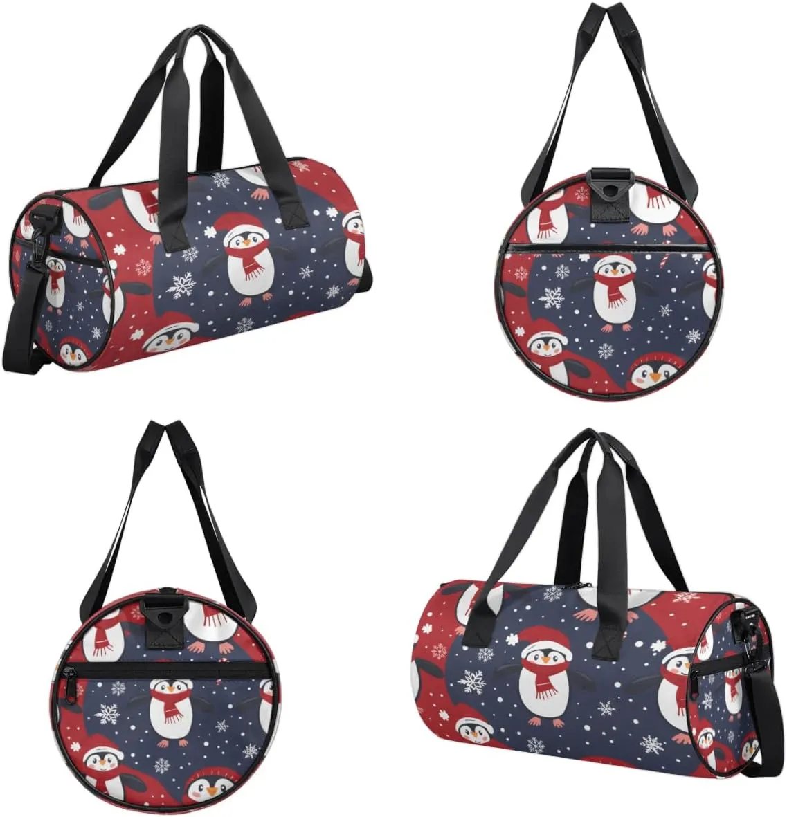 Lightweight Travel Duffle Bag Christmas Penguins Gym Bag for Women Men Stylish Small Duffle Bag for Fitness Yoga Travel Overnight Sport