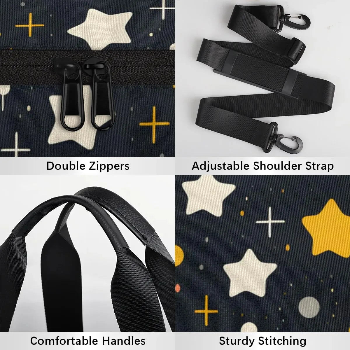 Lightweight Travel Duffle Bag Cute Stars Gym Bag for Women Men Stylish Small Duffle Bag for Fitness Yoga Travel Overnight Sport