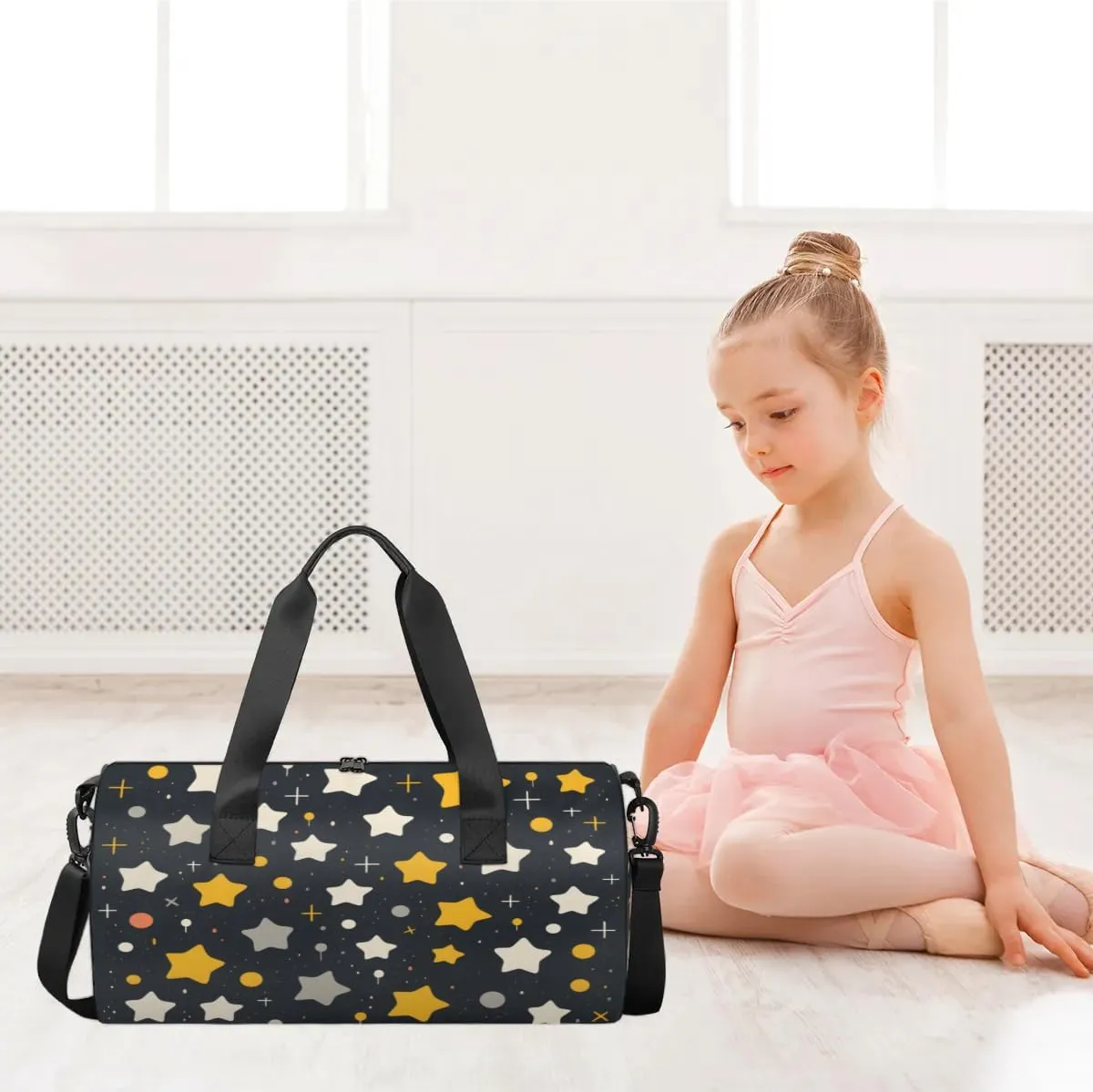 Lightweight Travel Duffle Bag Cute Stars Gym Bag for Women Men Stylish Small Duffle Bag for Fitness Yoga Travel Overnight Sport