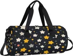Lightweight Travel Duffle Bag Cute Stars Gym Bag for Women Men Stylish Small Duffle Bag for Fitness Yoga Travel Overnight Sport