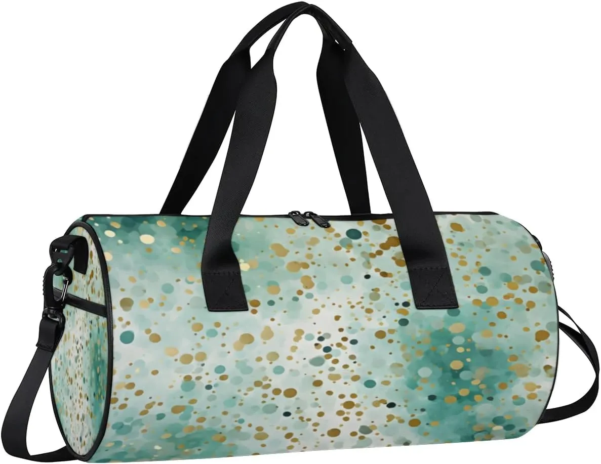 Lightweight Travel Duffle Bag Dot Print Gym Bag for Women Men Stylish Small Duffle Bag for Fitness Yoga Travel Overnight Sport