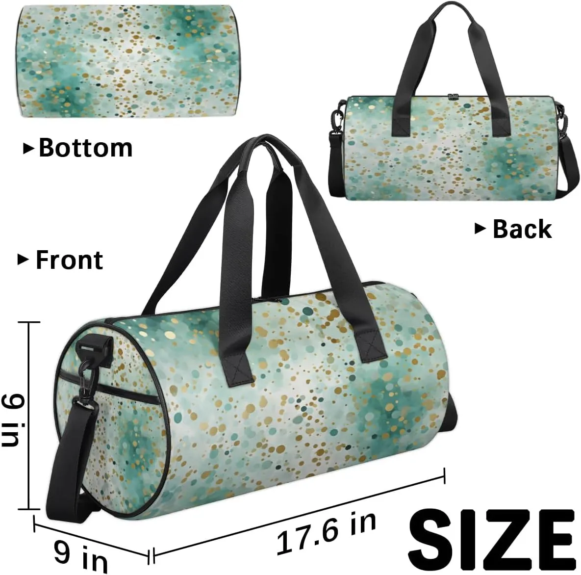 Lightweight Travel Duffle Bag Dot Print Gym Bag for Women Men Stylish Small Duffle Bag for Fitness Yoga Travel Overnight Sport