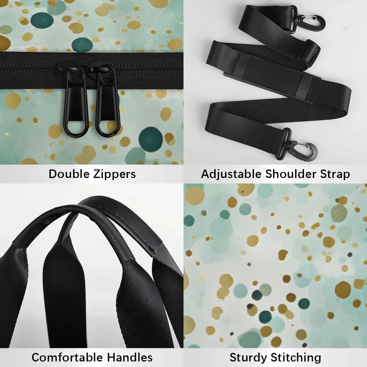 Lightweight Travel Duffle Bag Dot Print Gym Bag for Women Men Stylish Small Duffle Bag for Fitness Yoga Travel Overnight Sport