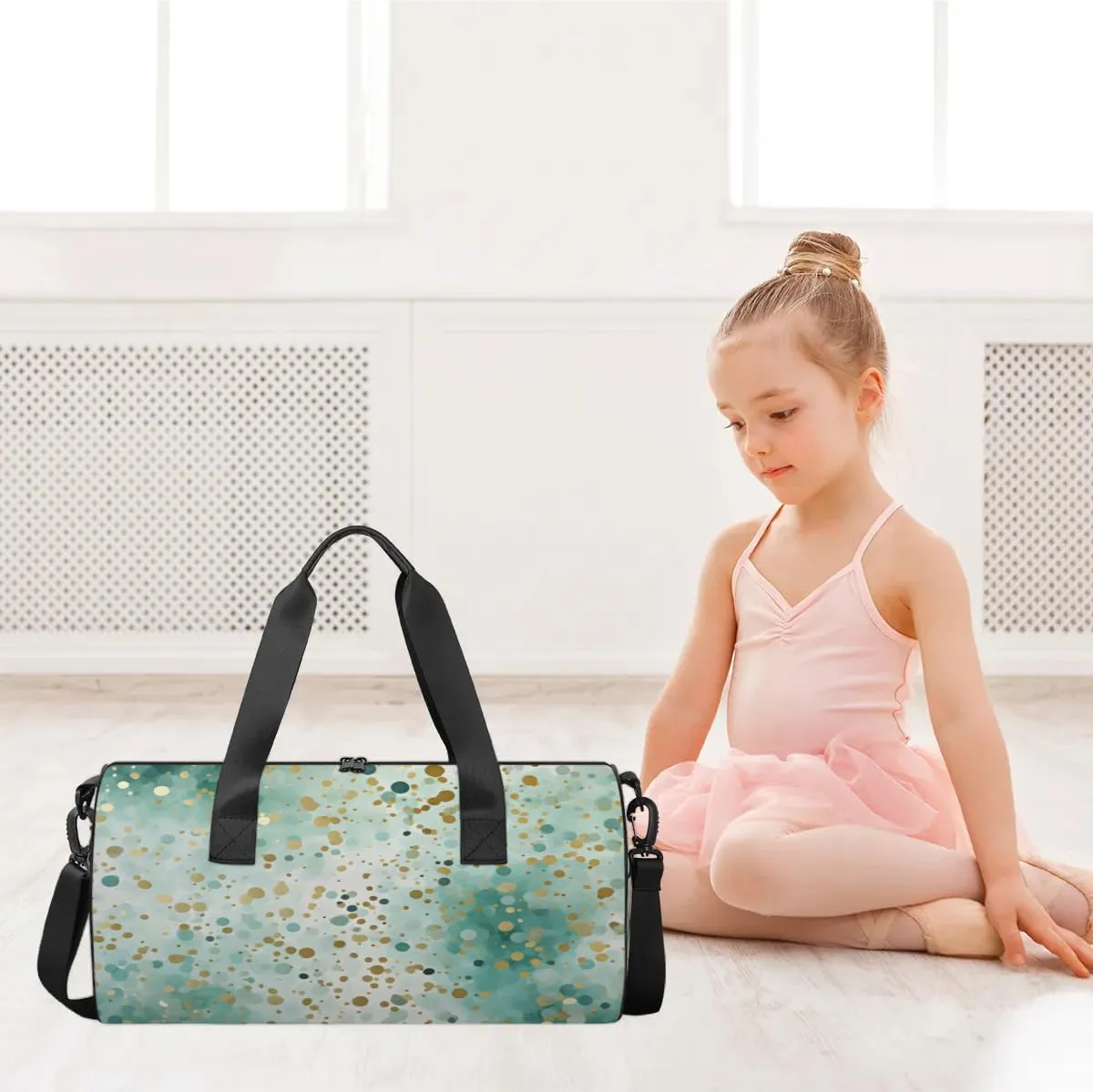 Lightweight Travel Duffle Bag Dot Print Gym Bag for Women Men Stylish Small Duffle Bag for Fitness Yoga Travel Overnight Sport