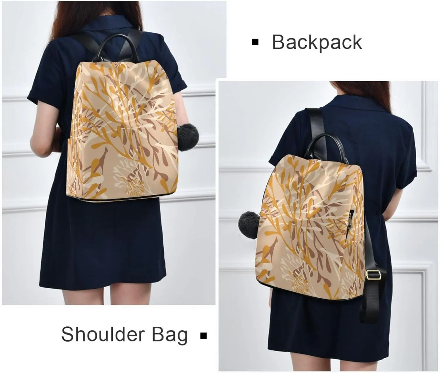 Lightweight Women Backpack Purse Shoulder Bag Casual Daypack Anti-theft Zipper With Pockets 13.4 X 5.9 X 15in Pattern 2