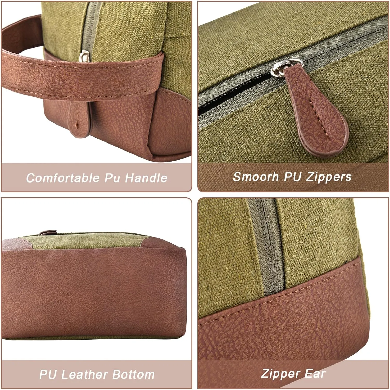 Litvyak Duffle Bag for Travel, Canvas Travel Duffel Bags Overnight Weekend Gym Carry On Luggage Bag for Men & Women(Army Green Toiletry Bag)