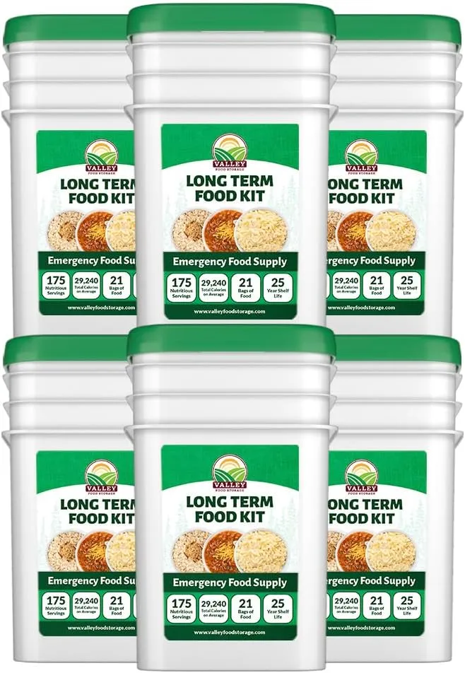 Long Term Food Supply Kit | 75g  Daily Protein & 1,800  Calories Per Day | Premium Survival Food 25 Year Shelf Life | Prepper Supplies Freeze Dried Meals