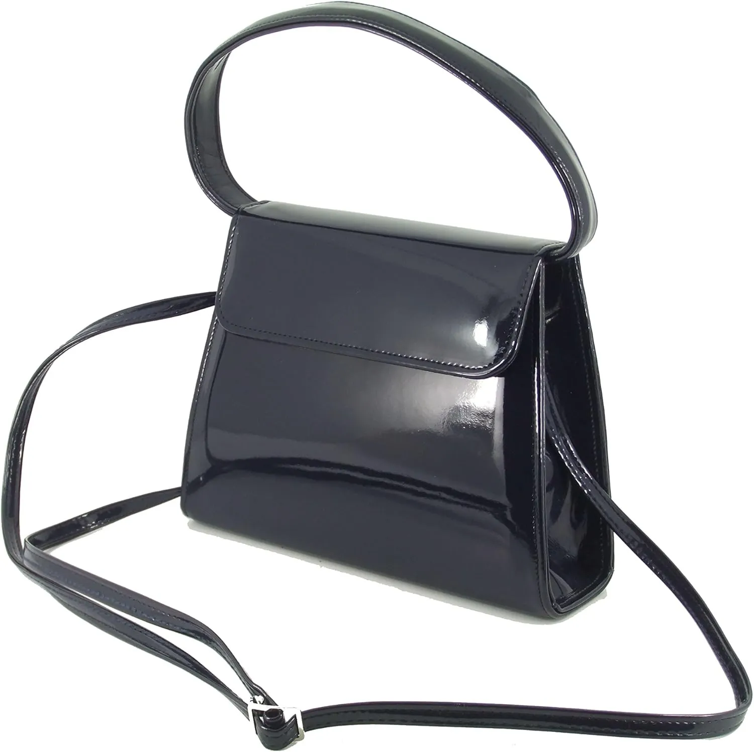 LONI Clutch Handbag Purse for Women | Shoulder & Top-Handle Grab Handbag | Patent leather Bag for Wedding & Prom